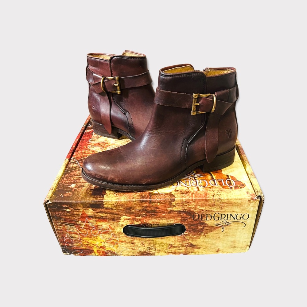Frye Melissa Knotted Short Ankle Bootie Redwood Size 6.5